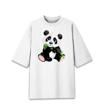 Хлопковая футболка оверсайз Прикольный Панда