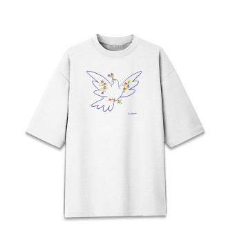 Женская Хлопковая футболка оверсайз Пабло Пикассо Голубь Мира