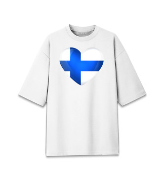 Хлопковая футболка оверсайз Finland