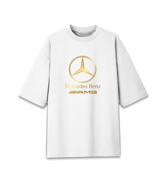 Женская Хлопковая футболка оверсайз Mercedes-Benz Gold