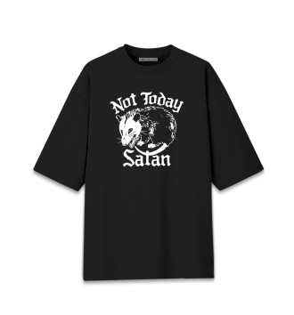 Хлопковая футболка оверсайз Not today satan