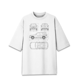 Мужская Хлопковая футболка оверсайз Mercedes-Benz GL-Class X166 '12
