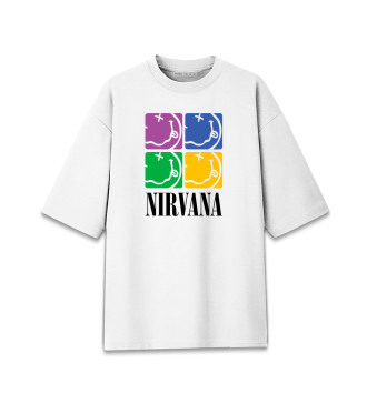 Женская Хлопковая футболка оверсайз Нирвана (Nirvana)