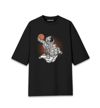 Мужская Хлопковая футболка оверсайз Space basketball