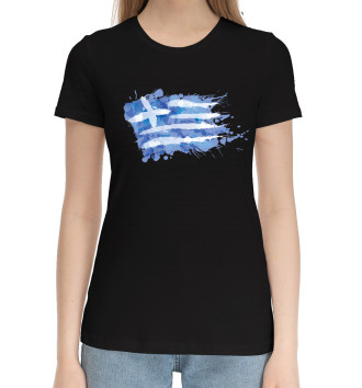 Хлопковая футболка Греческий флаг Splash