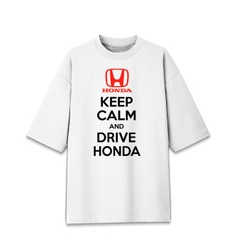 Хлопковая футболка оверсайз Будь спок и води Honda
