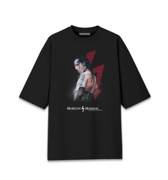 Хлопковая футболка оверсайз Marilyn Manson Shock-Rock