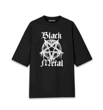Хлопковая футболка оверсайз Black metal