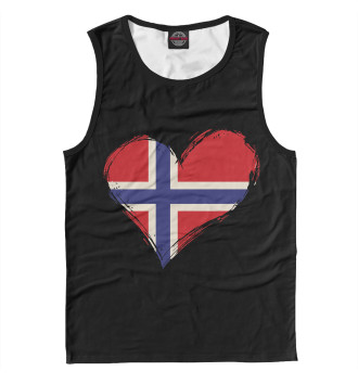 Майка для мальчиков Сердце Норвегии (флаг)