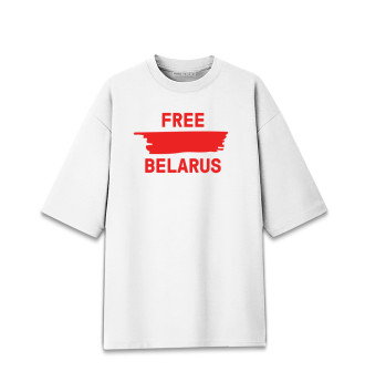 Женская Хлопковая футболка оверсайз Free Belarus