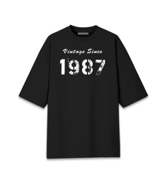 Женская Хлопковая футболка оверсайз Vintage Since 1987