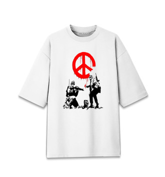Женская Хлопковая футболка оверсайз Banksy  Бэнкси