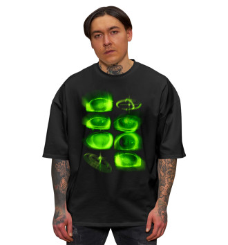 Мужская Хлопковая футболка оверсайз Y2K green