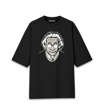 Мужская Хлопковая футболка оверсайз Альберт Эйнштейн