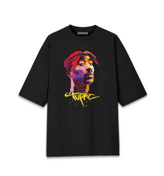 Женская Хлопковая футболка оверсайз Tupac