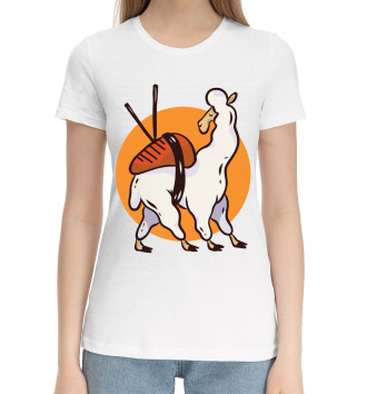 Хлопковая футболка Лама