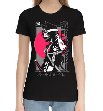 Женская Хлопковая футболка Tanjiro cyberpunk