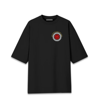 Женская Хлопковая футболка оверсайз Славянский символ Молвинец