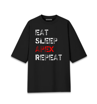 Женская Хлопковая футболка оверсайз Eat Sleep Apex Repeat