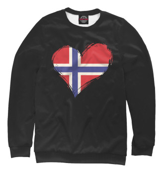 Свитшот для девочек Сердце Норвегии (флаг)