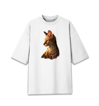 Хлопковая футболка оверсайз Дикий кот