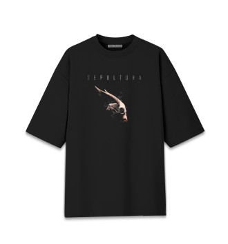 Женская Хлопковая футболка оверсайз Sepultura