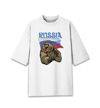 Женская Хлопковая футболка оверсайз Россия