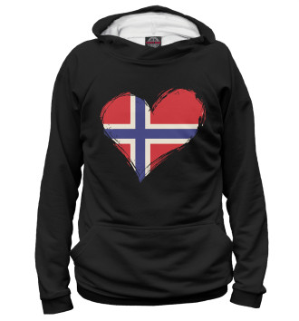 Худи для мальчиков Сердце Норвегии (флаг)