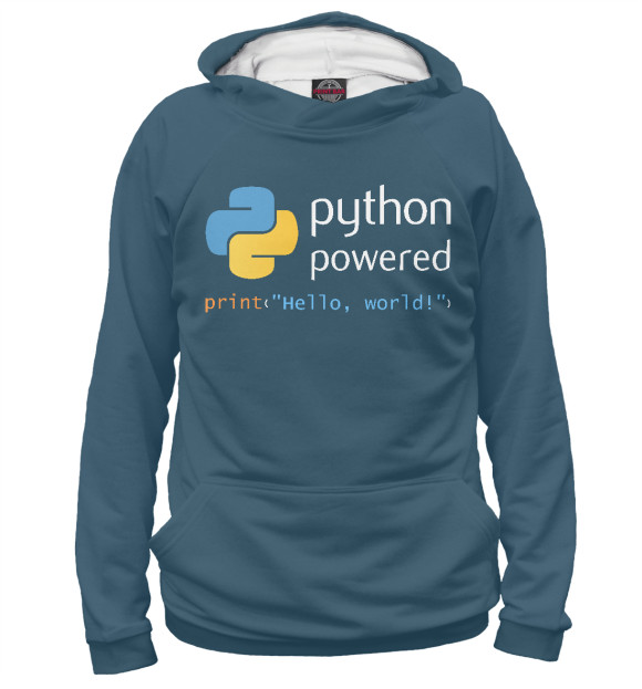 Худи Python Powered Print Hello для мальчиков 