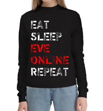 Хлопковый свитшот Eat Sleep EVE Online Repeat