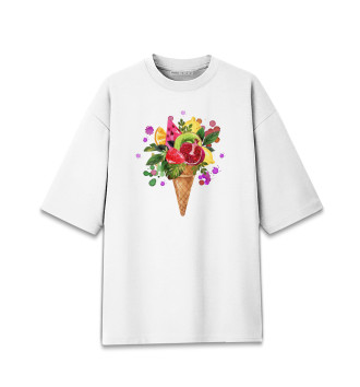 Хлопковая футболка оверсайз Мороженка из фруктов
