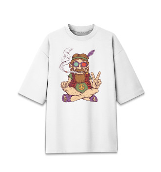 Мужская Хлопковая футболка оверсайз Хипстер с сигарой