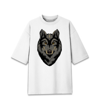 Хлопковая футболка оверсайз Волк