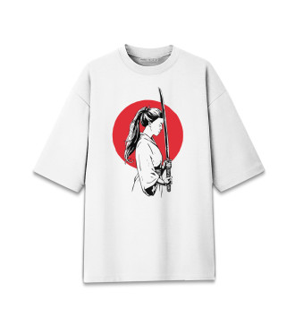 Хлопковая футболка оверсайз Япона воительница