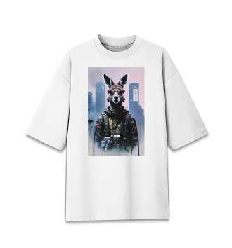 Хлопковая футболка оверсайз Cool kangaroo - neural network
