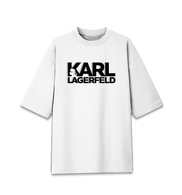 Женская Хлопковая футболка оверсайз Karl Lagerfeld