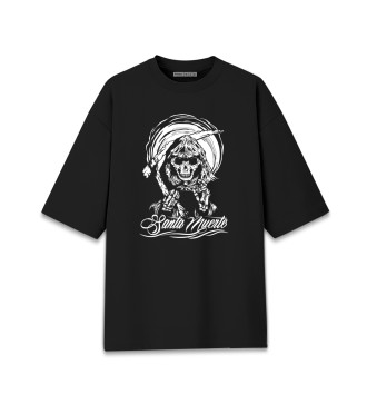 Мужская Хлопковая футболка оверсайз Santa Muerte