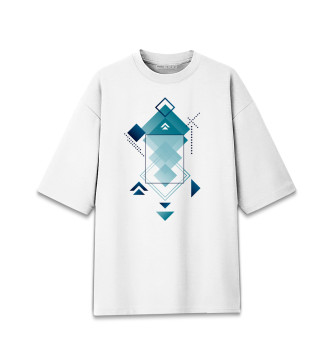 Мужская Хлопковая футболка оверсайз Geometry