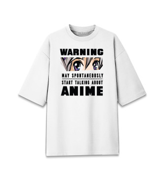 Хлопковая футболка оверсайз Warning Anime