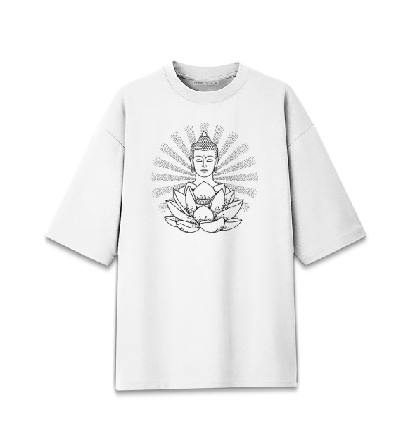 Мужская Хлопковая футболка оверсайз Будда