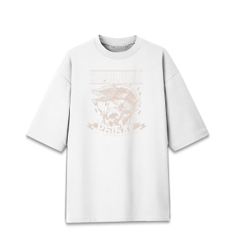 Хлопковая футболка оверсайз Заядлый рыбак