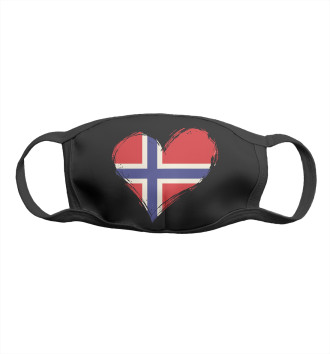 Маска для девочек Сердце Норвегии (флаг)