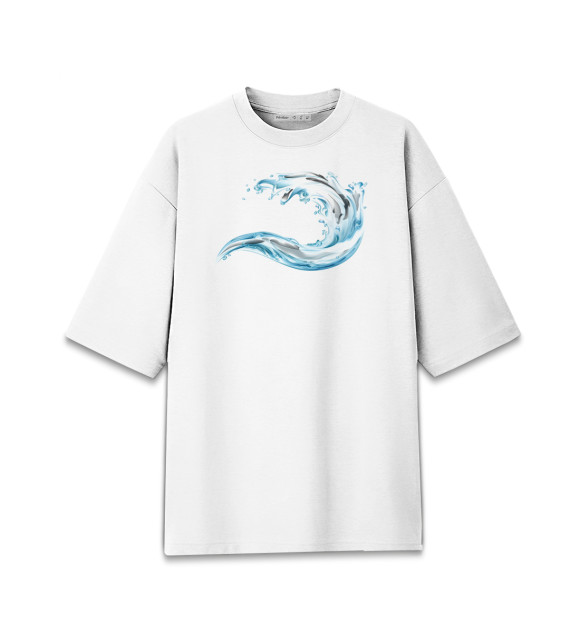 Мужская Хлопковая футболка оверсайз Вода