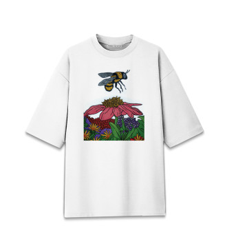 Женская Хлопковая футболка оверсайз Пчела на работе