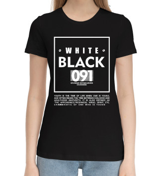 Хлопковая футболка Black and white 091