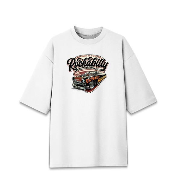 Женская Хлопковая футболка оверсайз Rockabilly Car