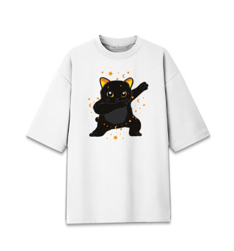Мужская Хлопковая футболка оверсайз Cat