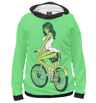 Худи для девочек Девушка на велосипеде