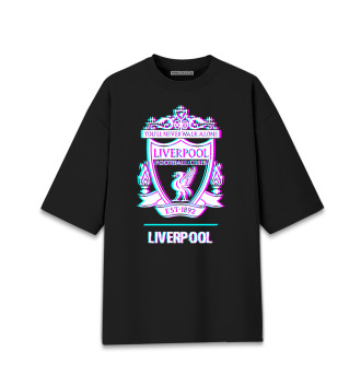 Мужская Хлопковая футболка оверсайз Liverpool FC Glitch
