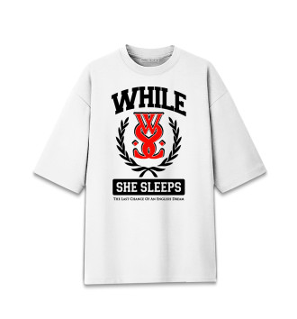 Хлопковая футболка оверсайз While She Sleeps